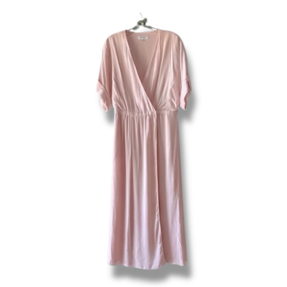 Equipment Light Pink Kimono Sleeve Midi Wrap Dress Size 8